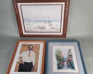 276  Lot 533  Signed oil painting, Piccaso print, signed