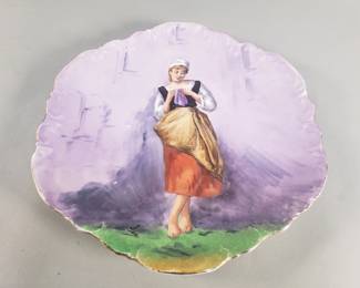 305  Lot 413  Antique Limoges hand painted porcelain cabinet