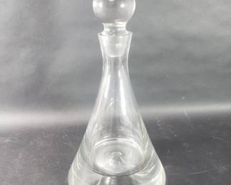 316  Lot 204  Vintage clear crystal coneshaped decanter