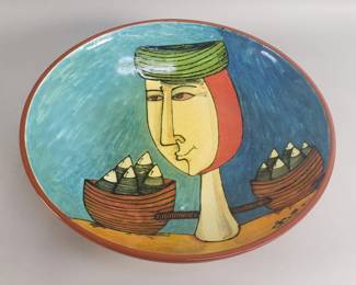 605  Lot 392  MCM De Simone ceramic bowl
