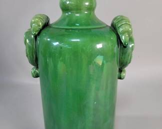 396  Lot 201  Vintage green glazed Japanese vase