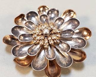 327  Lot 268  Sterling  10K GF flower brooch