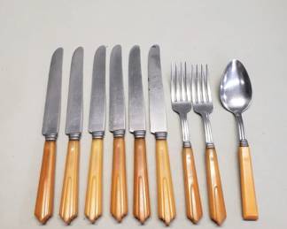 568  Lot 321  Group of royal Flatwear with butterscotch