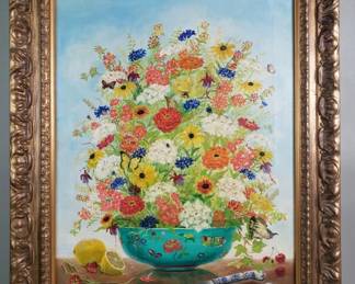 Lot 144 Vintage signed Jane Peterson (1876-1956) oil on canvas
