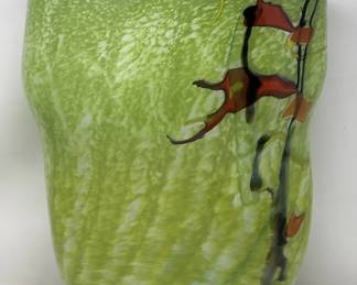 259  Lot 255  Signed art glass vase