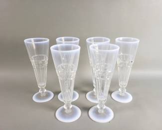 770  Lot 339  Group of vintage Fenton style opalescent pilsner