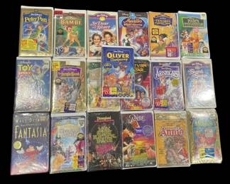 812  Lot 377h  Large lot of sealed VHS tapes Disney movies and