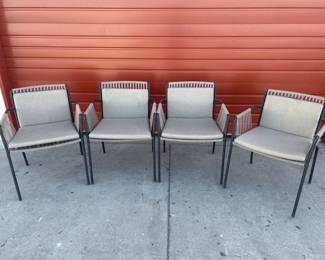 517  Lot 12  Modern outdoor ropeweaving dining arm chairs
