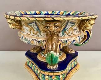 682  Lot 567  Italian Renaissance Revival majolica wine