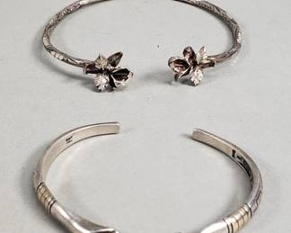 215  Lot 681  Pair of sterling silver cuff bracelets