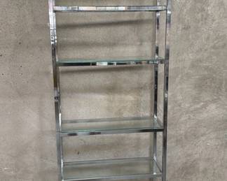 286  Lot 161  Mid century modern chrome etagere with glass