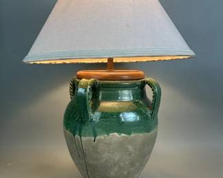 307  Lot 550  Antique French confit pot table lamp