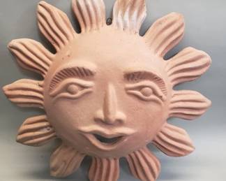 370  Lot 89  Vintage terracotta sun plaque