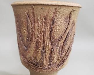 368  Lot 80  Vintage studio pottery brutalist vase