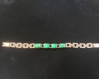 197  Lot 280  Sterling silver and malachite bracelet