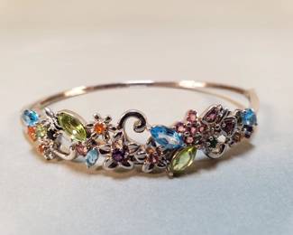 321  Lot 240  Sterling and semiprecious gemstones bracelet