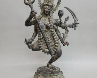 504  Lot 612  Vintage brass Goddess Kali sculpture