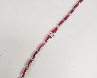 210  Lot 672  Sterling silver and red jasper bracelet
