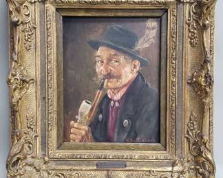 618  Lot 423  Hans Barttenbach oil on board showcasing A