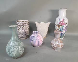 852  Lot 504  Group of porcelain and ceramic vases