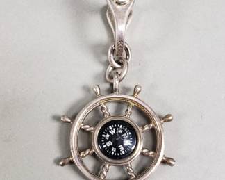 132  Lot 674  Tiffany  Co. sterling silver compass key ring