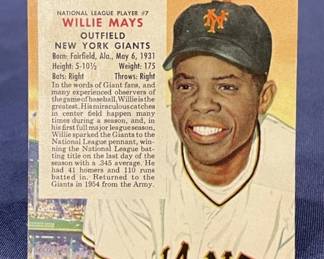 030  Lot 349h  1955 Red Man tobacco Willie Mays baseball card