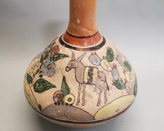 480  Lot 537  Vintage hand painted pottery vessel