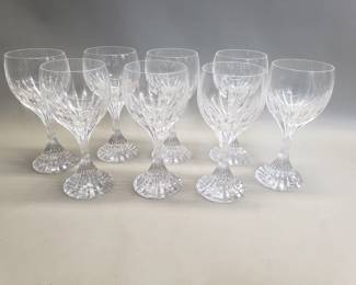 037  Lot 344  Eight Baccarat wine glasses