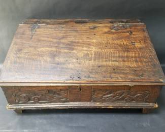 308  Lot 645  Antique curved oak desk box