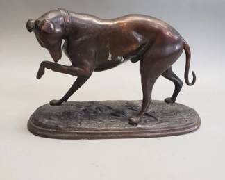 511  Lot 642  Vintage bronzed spelter Greyhound figurine