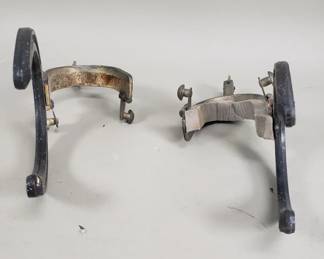 512  Lot 643  Pair of vintage horseshoe and spur coat hangers