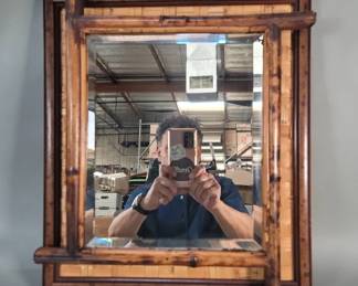 457  Lot 426  Vintage bamboo framed mirror