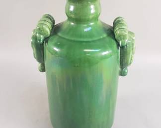 614  Lot 407  Japanese green glazed ceramic vase