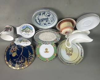 795  Lot 317  Group of porcelain plates, saucers, mug, etc