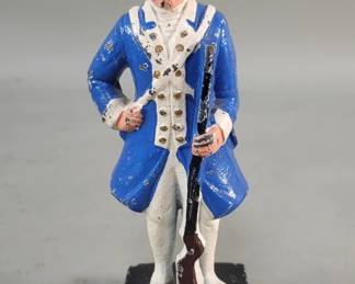 376  Lot 108  Vintage Colonial style iron soldier figure