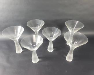802  Lot 325  Brutalist modern martini glasses