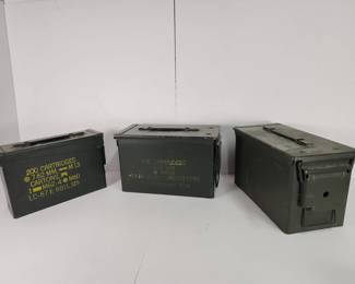 774  Lot 401h  Vintage metal ammunition cases