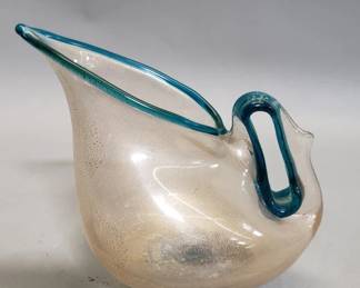235  Lot 360  Vintage Murano style glass pitcher