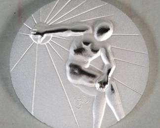 059  Lot 602  Salvador Dali .999 sterling silver 1984 Olympic