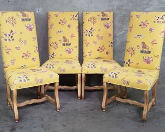 392  Lot 177  4 vintage oak high back dining chairs with