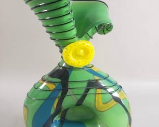 601  Lot 381  Hand blown art glass vase