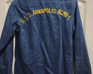 411  Lot 305h  Vintage USS Annapolis AGMR1 denim work jacket