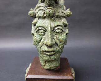 501  Lot 600  Vintage crushed stone and resin Mayan Pakals