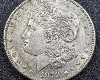 093  Lot 249  1878S Morgan silver dollar coin.