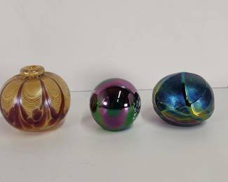 244  Lot 406h  Vintage art glass paperweights  perfume
