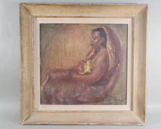 102  Lot 422  Vintage oil on canvas signed on the verso Louise
