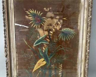 394  Lot 193  Vintage painting on fabric