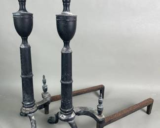 493  Lot 580  Pair of vintage andiron