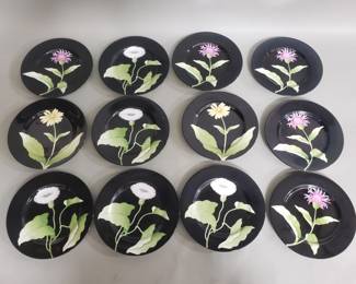 581  Lot 348  Twelve Fitz and Floyd Fleurs de Minuit plates