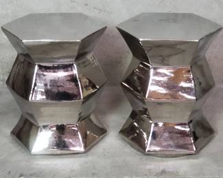 697  Lot 625  Pair of modern ceramic stools